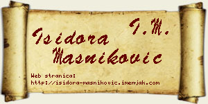 Isidora Masniković vizit kartica